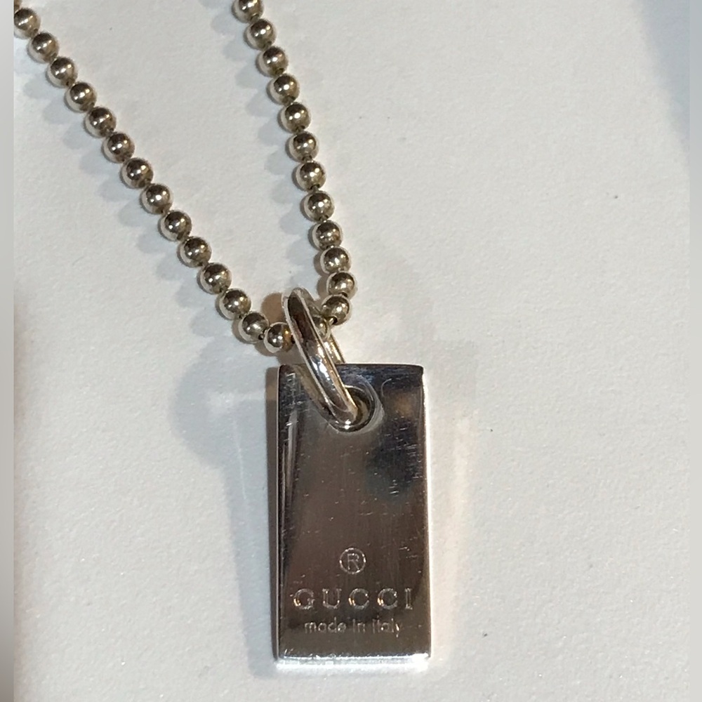 GUCCI Silver Ag925 Logo Plate Charm 😍❤️ - Picture 9 of 17